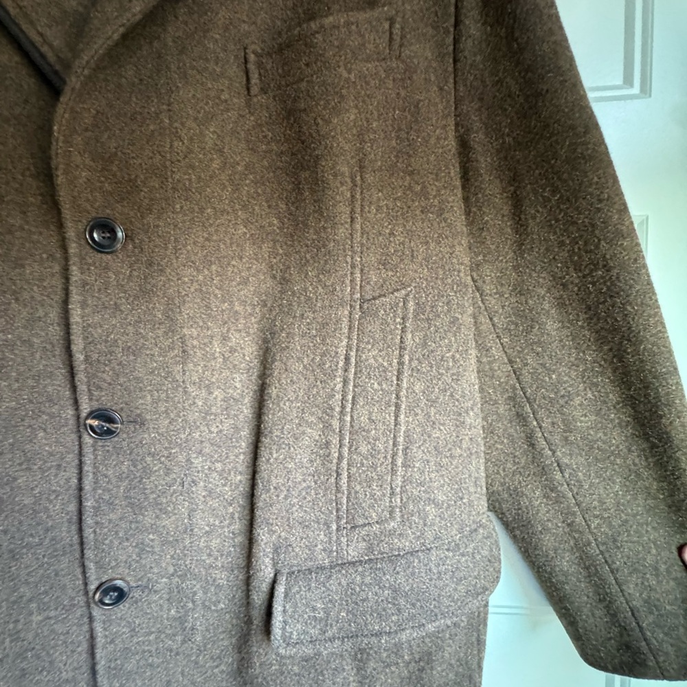 Schneider Classic Tan Pea Coat for Men